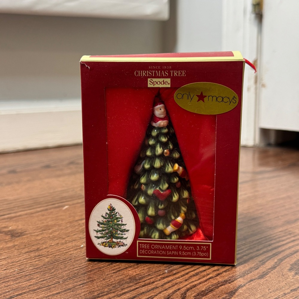 Spode Christmas Tree Ornament Macys Exclusive Santa Topper Ceramic 3.75 in